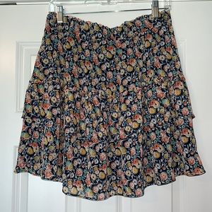 Floral ruffle skirt